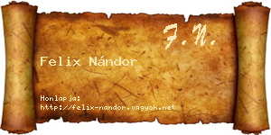 Felix Nándor névjegykártya